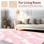 Soft Pink Feather Pattern Design Rug