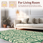 Elegant Green Tree Branch Pattern Rug