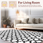 Classic Quatrefoil Black White Pattern Rug