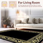 Ornate Floral Scrollwork Border Design Rug