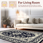 Intricate Floral Scroll Medallion Design Rug