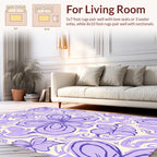Purple Blossom Swirl Pattern Rug