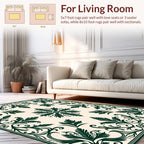 Ornate Leaf Scrollwork Square Design Rug