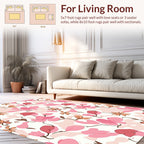 Pink Floral Branches Pattern Rug