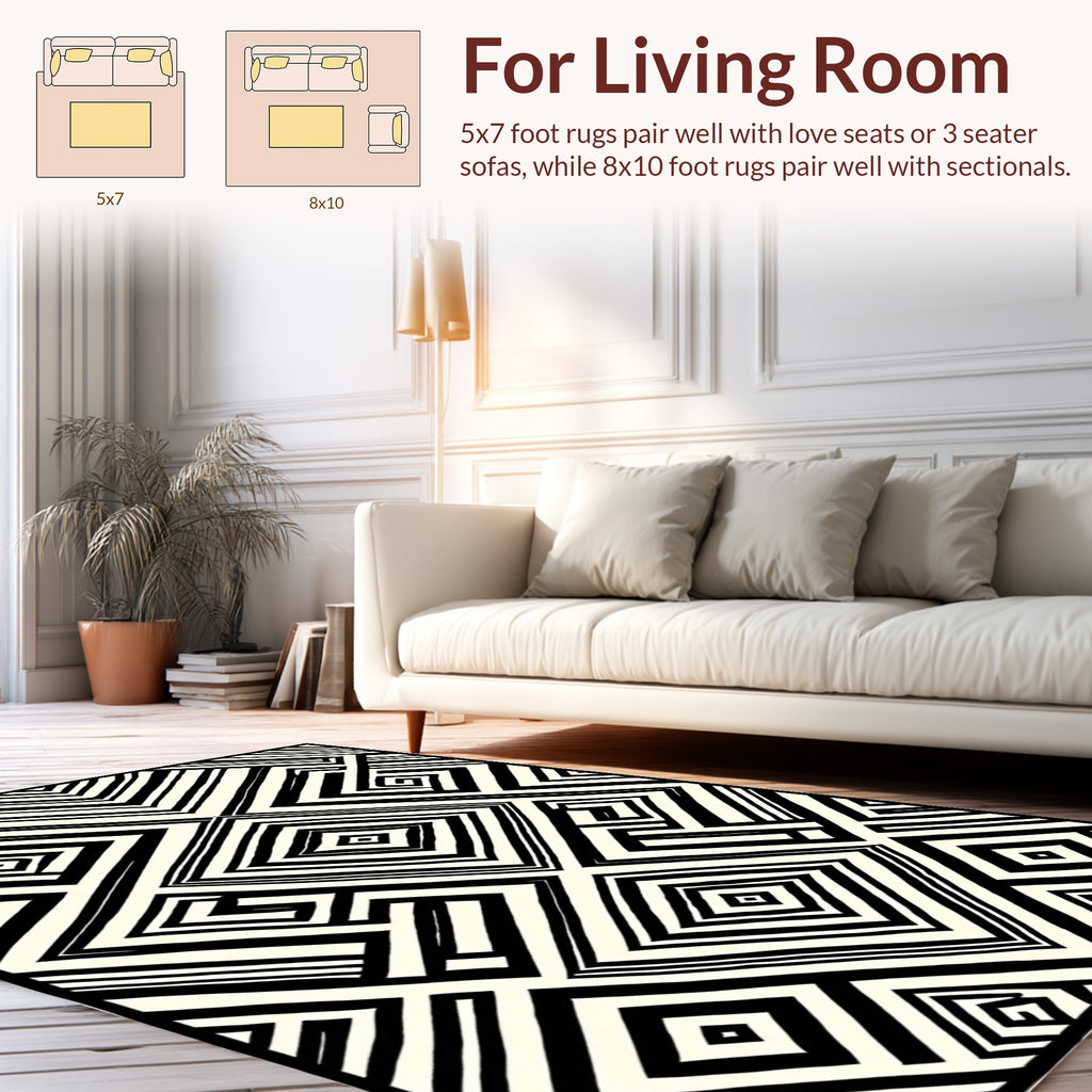 Geometric Labyrinth Pattern Rug