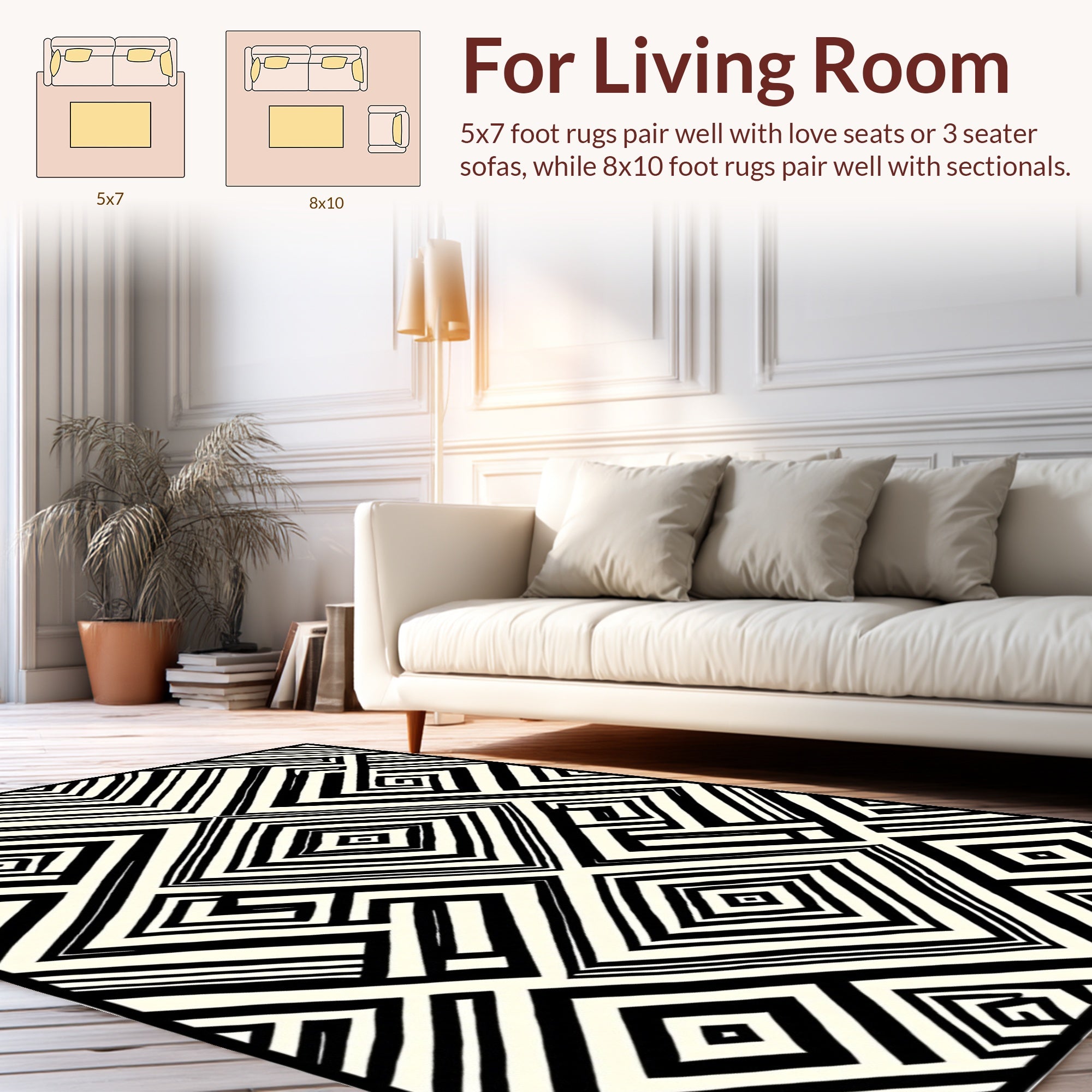 Geometric Labyrinth Pattern Rug