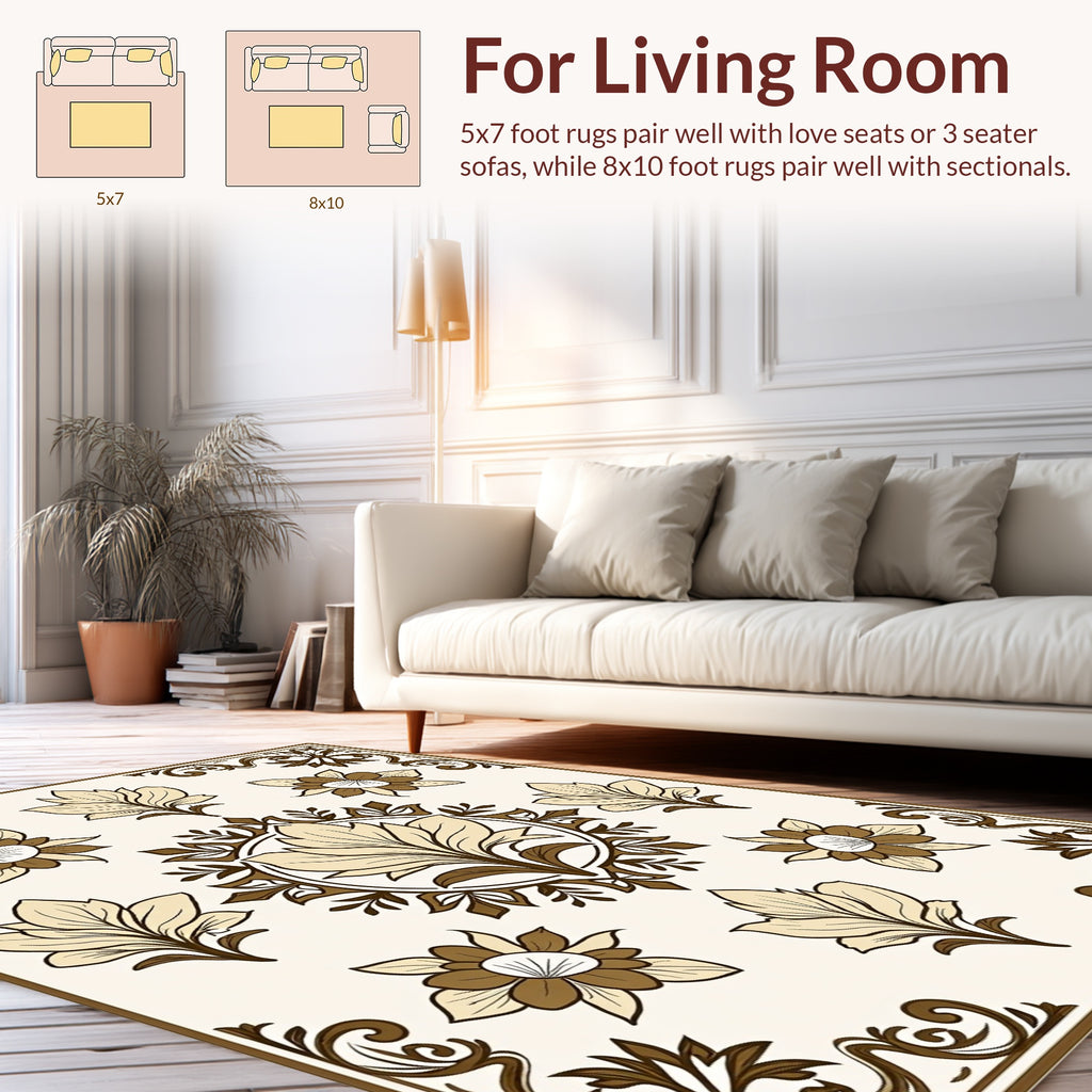 Vintage Floral Medallion Pattern Rug