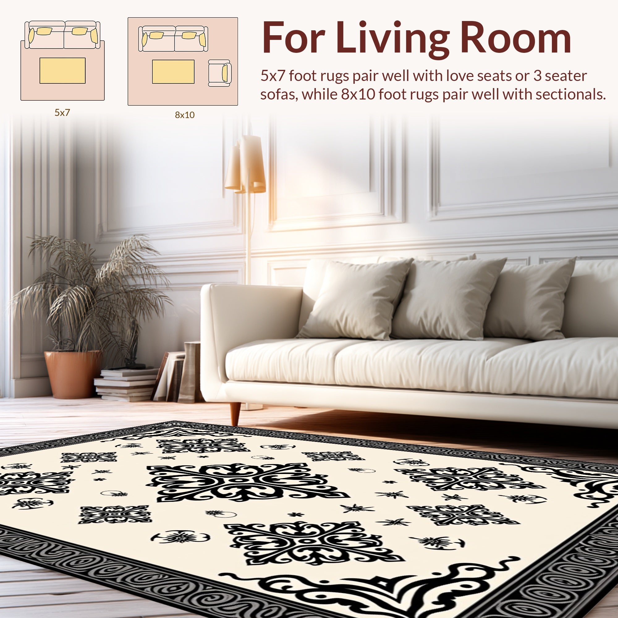 Intricate Filigree Scrollwork Ornamental Rug