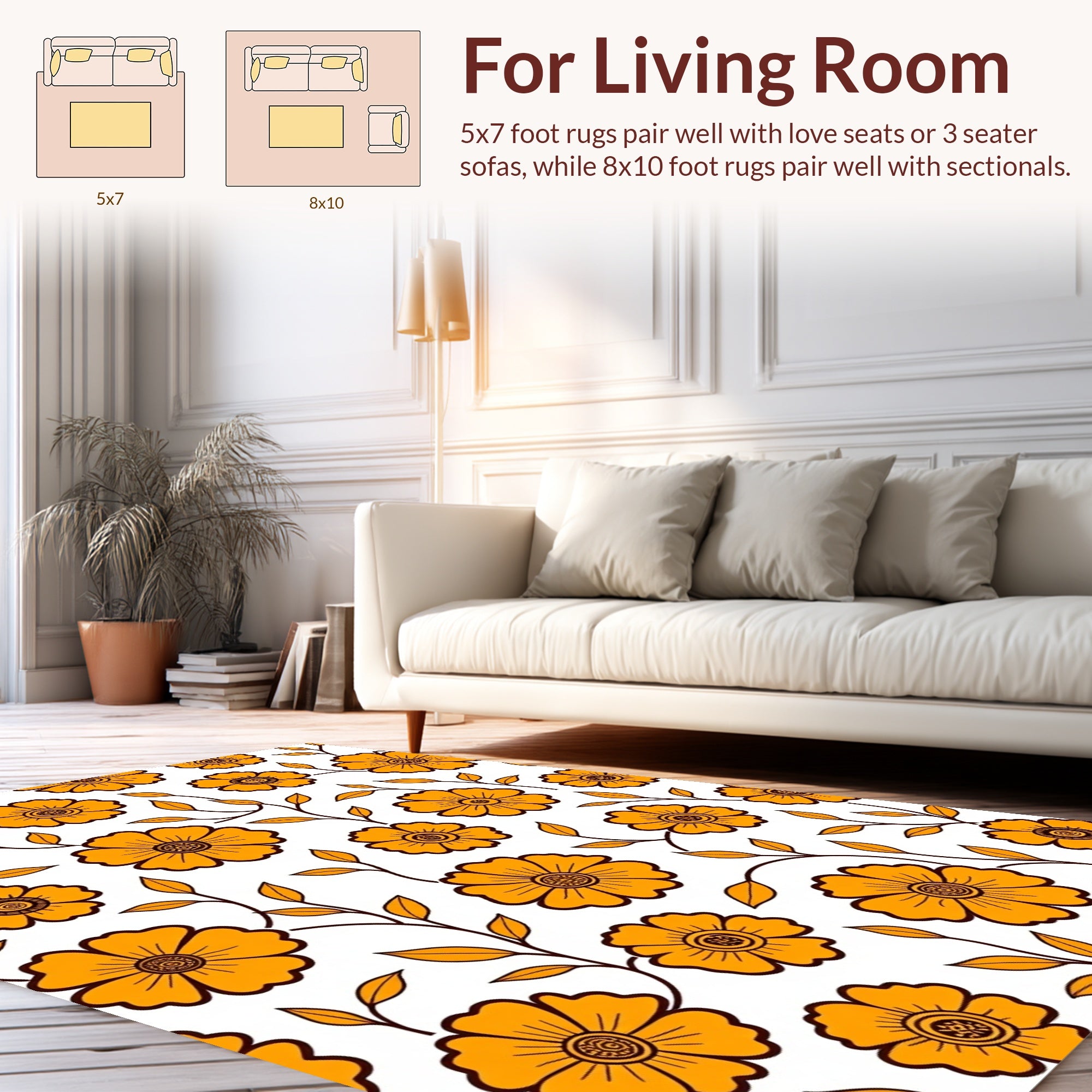 Bold Floral Botanical Vines Rug