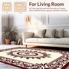 Classic Burgundy Medallion Floral Pattern Rug