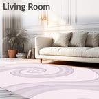 Soft Lavender Swirl Ripple Rug