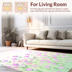 Pink Flower Garden Pattern Design Rug