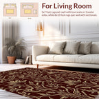 Damask Floral Vines Elegant Rug