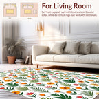 Whimsical Floral Leaf Pattern Rug