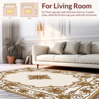 Ornamental Floral Medallion Border Rug