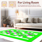 Bold Green Pink Geometric Pattern Rug