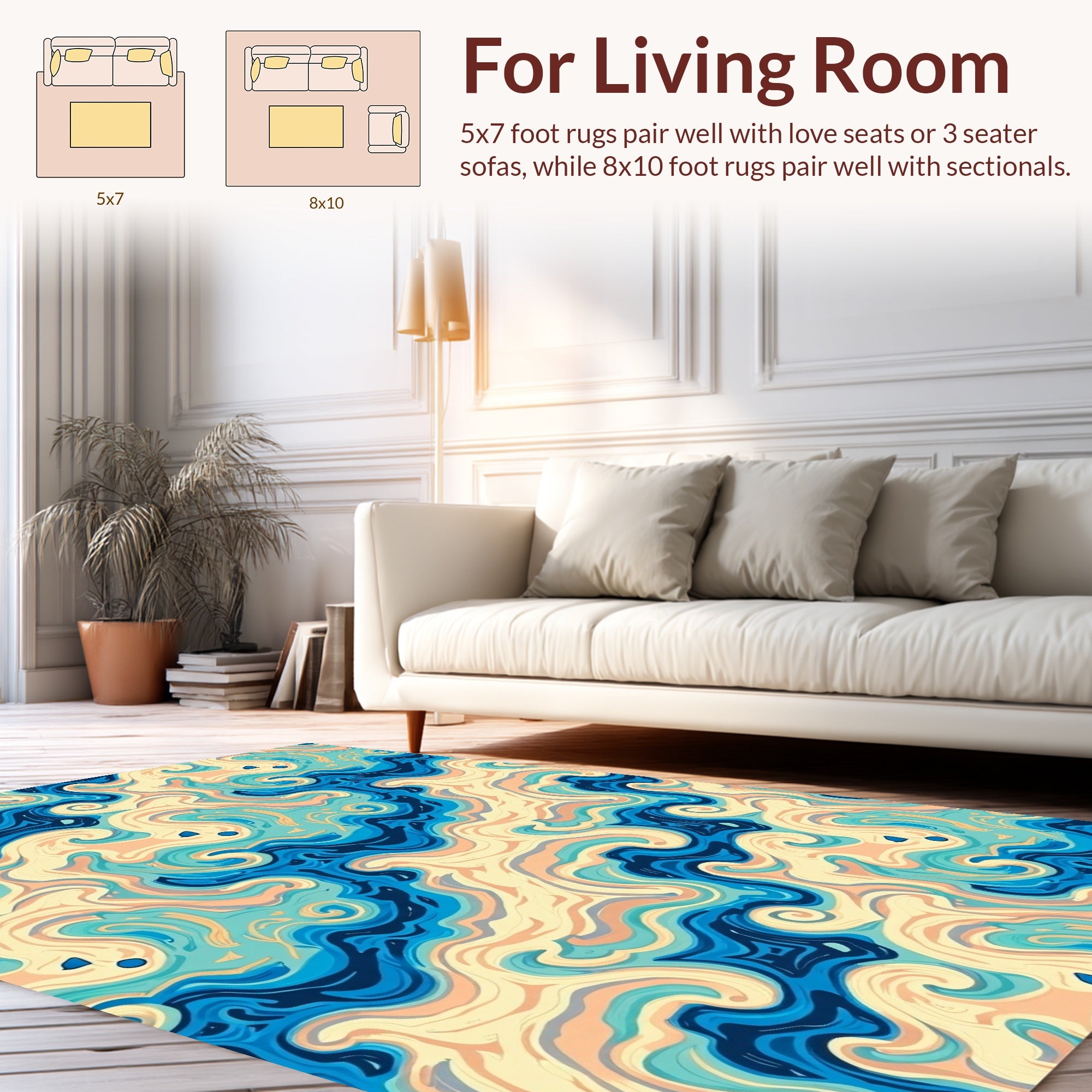 Abstract Swirls Pattern Rug