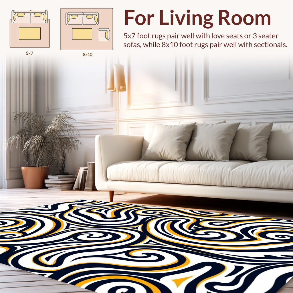 Abstract Swirls Dynamic Pattern Rug