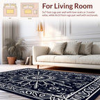 Ornate White Floral Mandala Rug