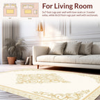 Ornate Golden Symmetrical Arabesque Design Rug