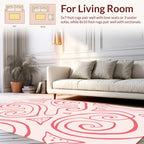 Coral Swirls And Geometric Dots Rug