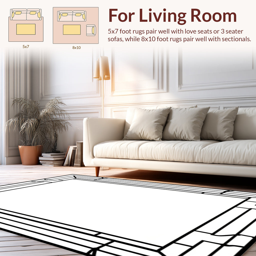Modern Geometric Line Art Design Rug