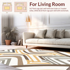 Geometric Earth Tones Maze Design Rug