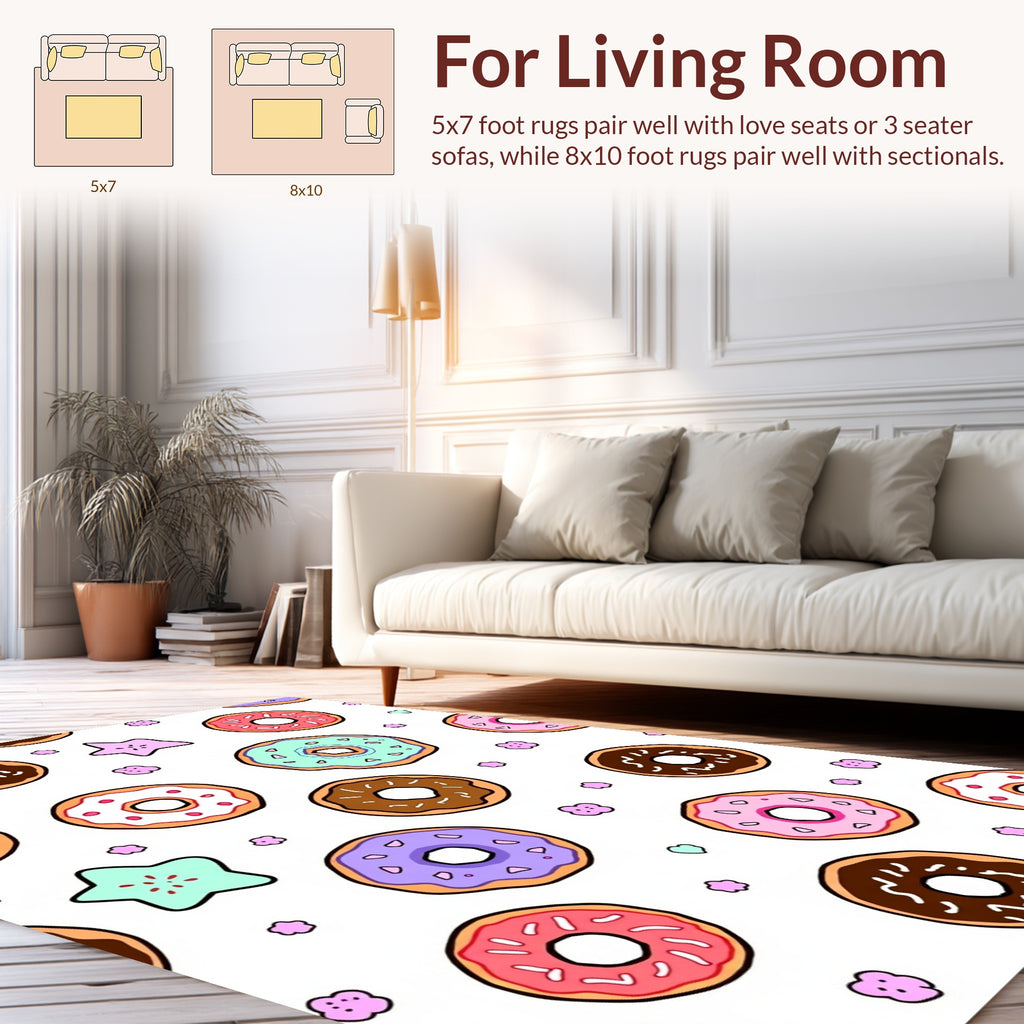 Fun Donut Star Pattern Design Rug
