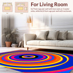 Vibrant Concentric Circles Pattern Design Rug