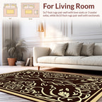 Intricate Floral Vine Dark Pattern Rug