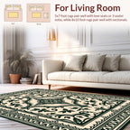 Classic Dark Floral Scrollwork Pattern Rug