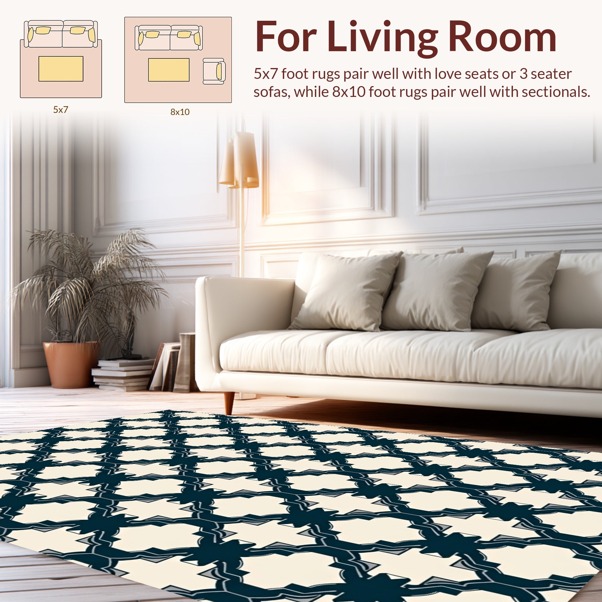 Classic Quatrefoil Lattice Design Rug