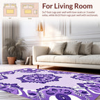 Violet Mandala Floral Pattern Area Rug