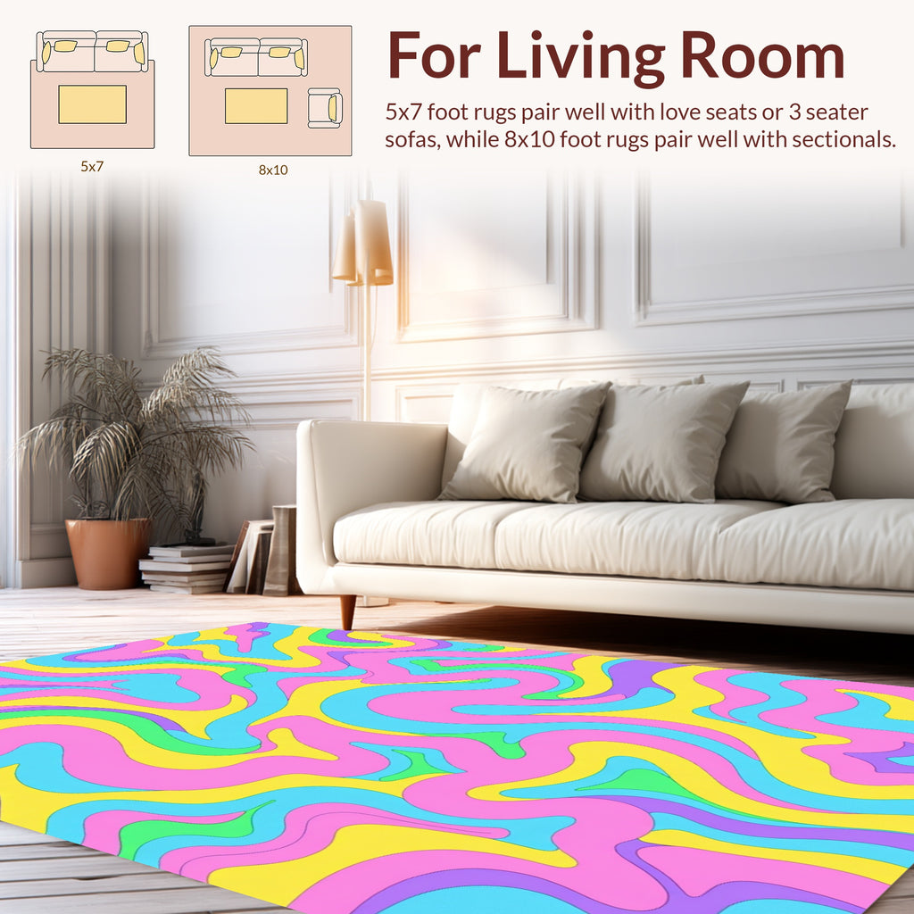 Psychedelic Swirl Abstract Pattern Rug