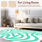 Turquoise Abstract Swirl Pattern Rug
