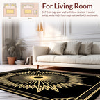 Art Deco Radial Sunburst Geometric Pattern Rug