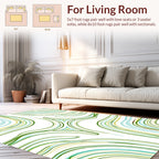 Abstract Swirls Green Aqua Yellow Rug