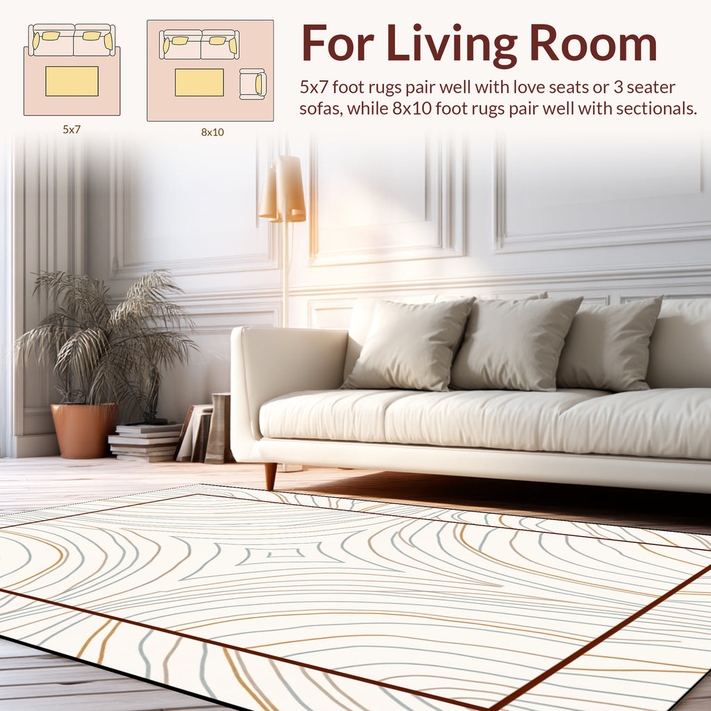 Abstract Wavy Lines Pattern Rug
