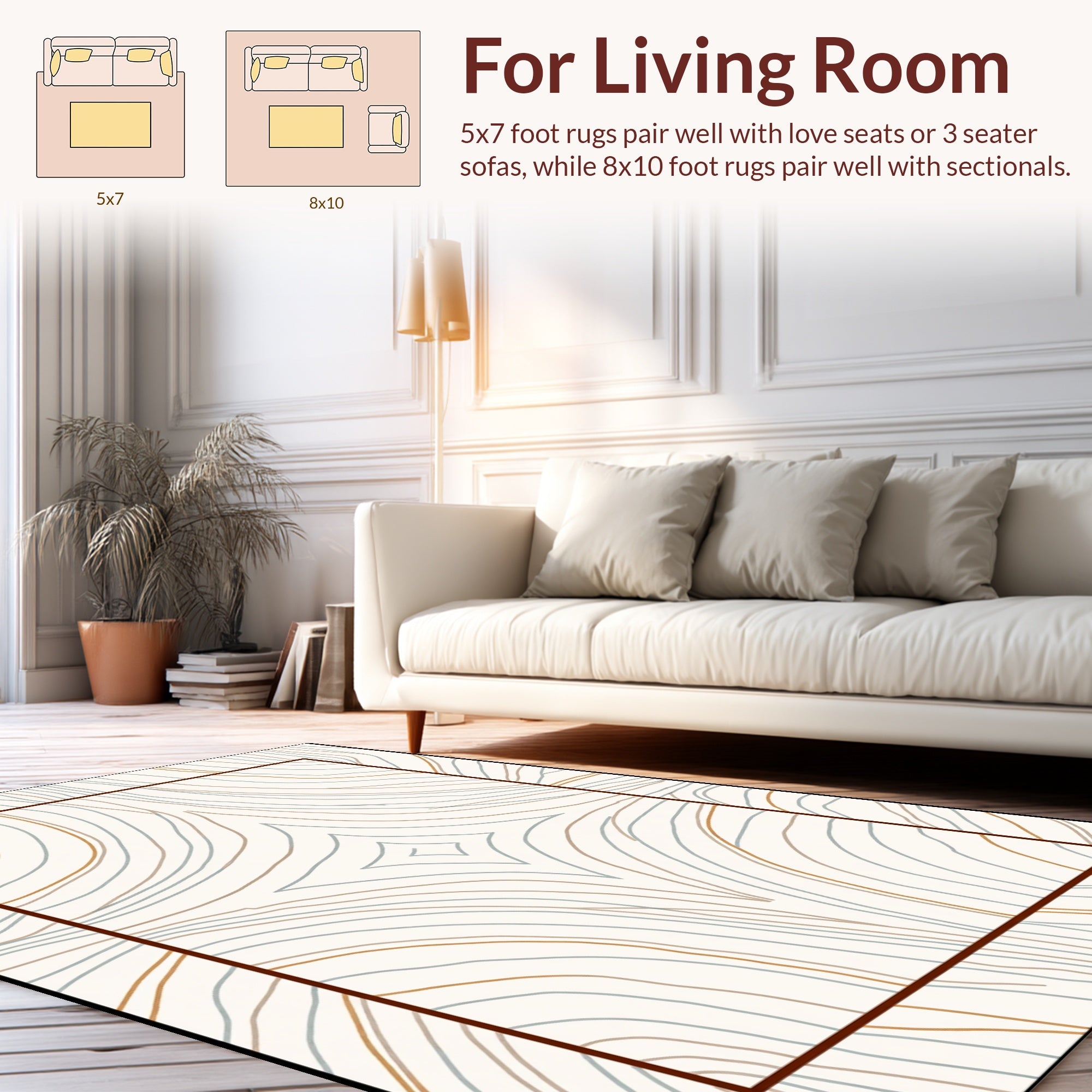 Abstract Wavy Lines Pattern Rug