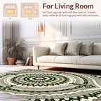 Intricate Teal Green Mandala Pattern Rug