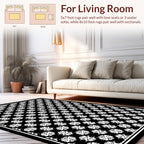 Elegant White Floral Pattern Rug