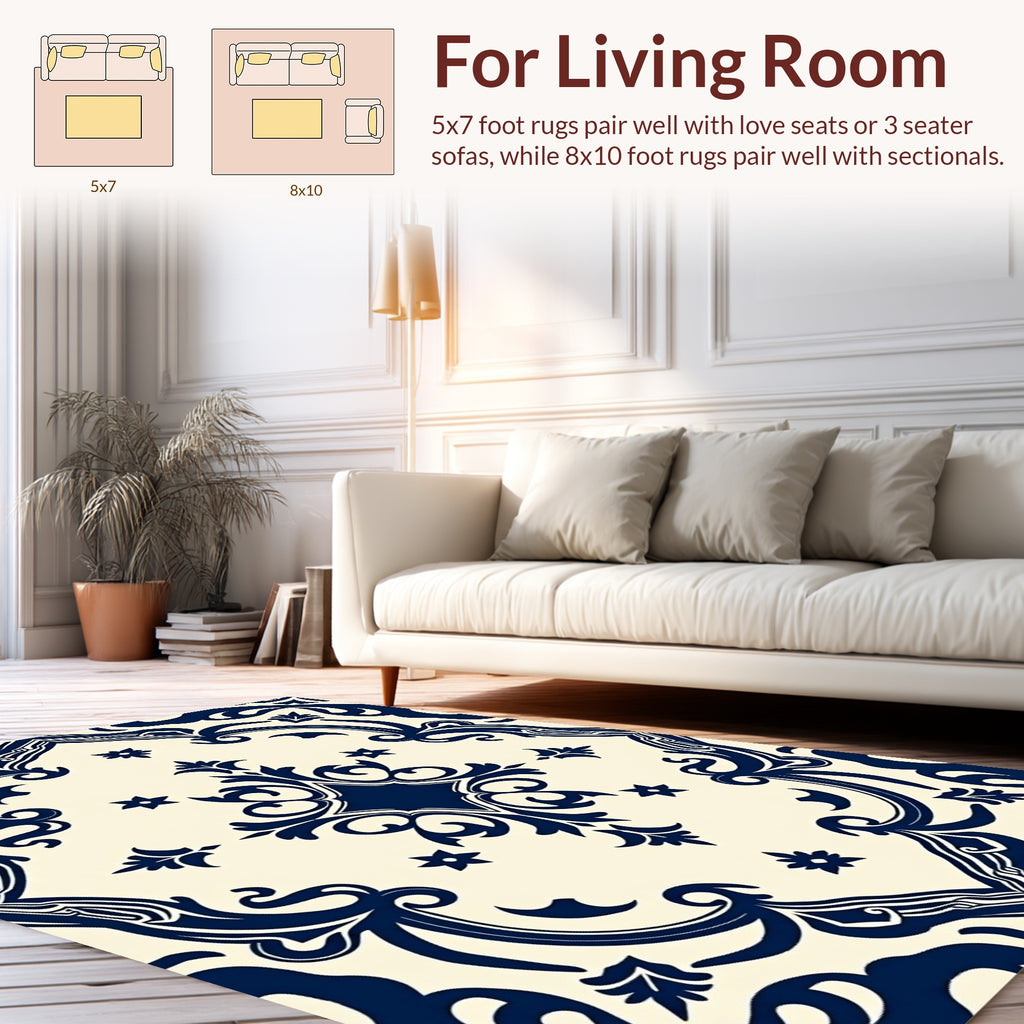 Classic Scrollwork Floral Design Rug