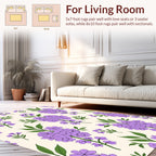 Lavender Floral Botanical Pattern Rug