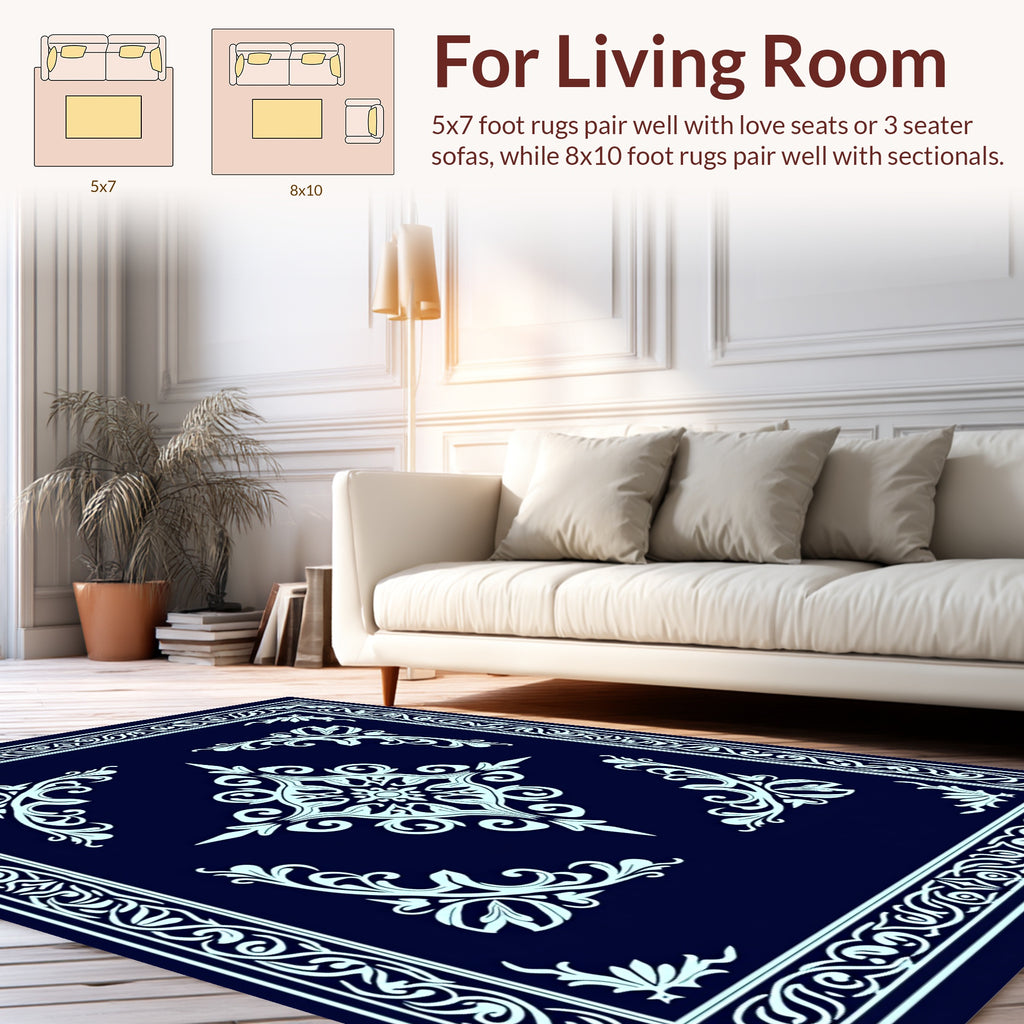 Intricate Floral Mandala Design Rug