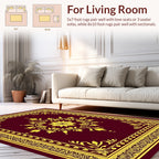 Ornate Golden Floral Vine Rug