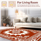 Central Sunburst Floral Border Design Rug