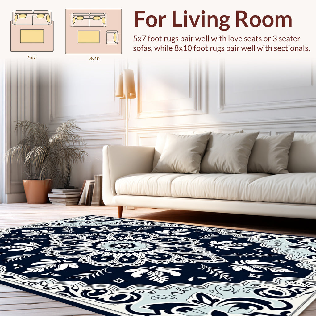Traditional Floral Medallion Pattern Rug