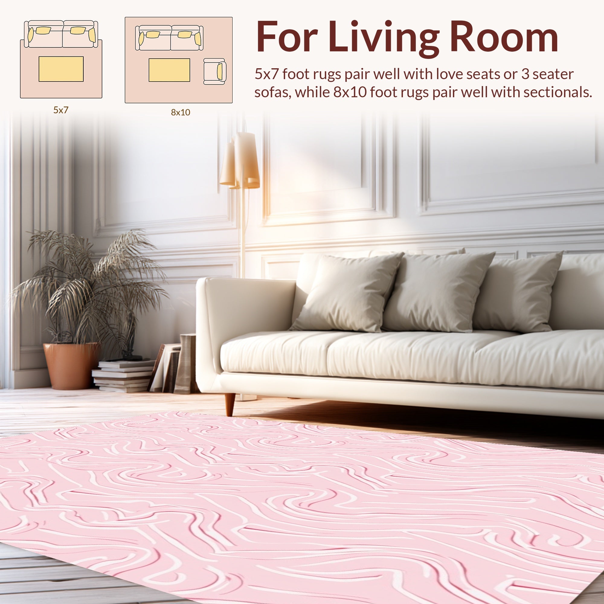 Soft Pink Swirl Pattern Rug