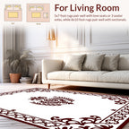 Ornate Scrollwork Emblem Design Rug