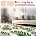 Tropical Fern Leaf Pattern Design Rug